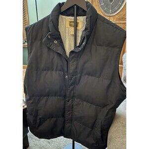 The Foundry Men's Black Puffer Vest XLT Full Zip & Snap Button Pockets